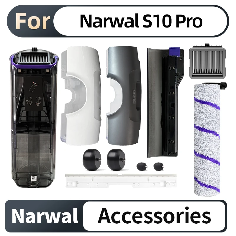 Original Accessories For Narwal S10 Pro Dirty&Clean Water Tank Roller Brush Cover HEPA Filter Holder Vacuum Cleaner Parts