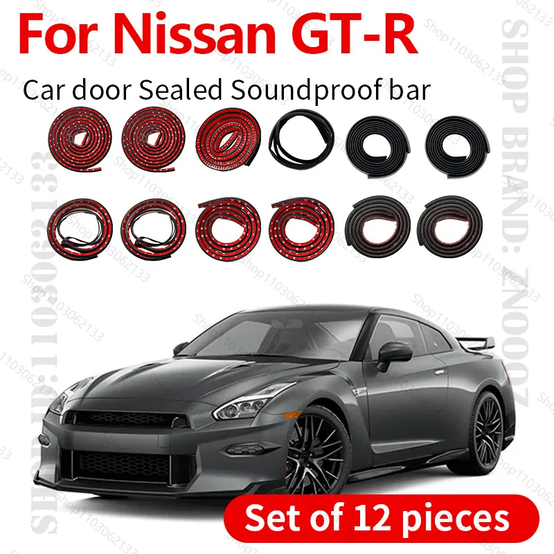 

For 2007-2025 Nissan GT-R Car Door Seal Strip Rubber Double Layer Sealing Protector Soundproof Strip Dustproof Seal Strip 12PCS