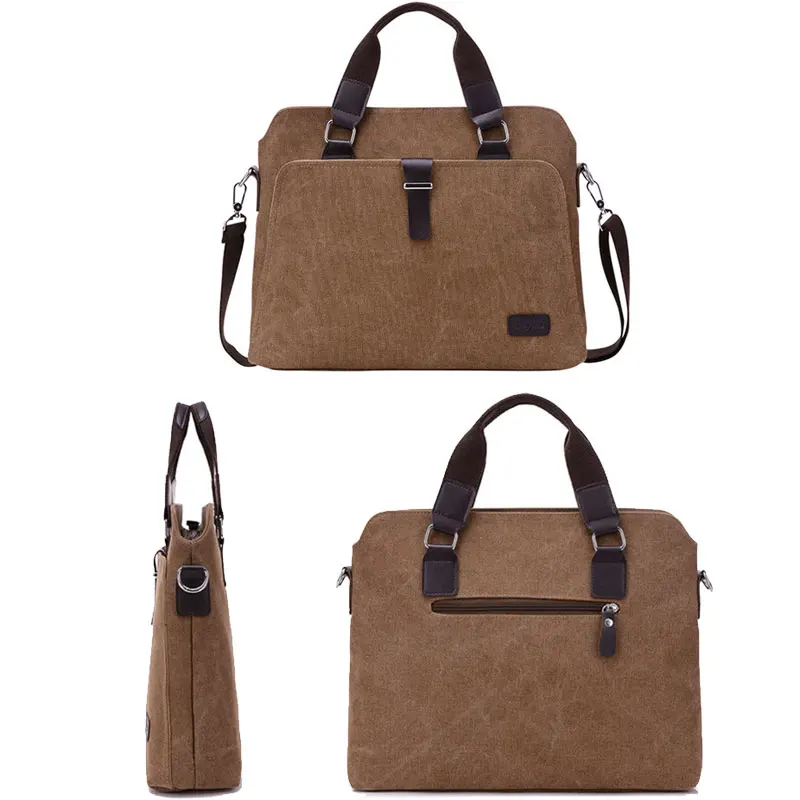 Scione Male Briefcases Big Business Men Messenger Bags Canvas Men\'s Handbags Travel Cross-Body Bags Men Shoulder Bags Black