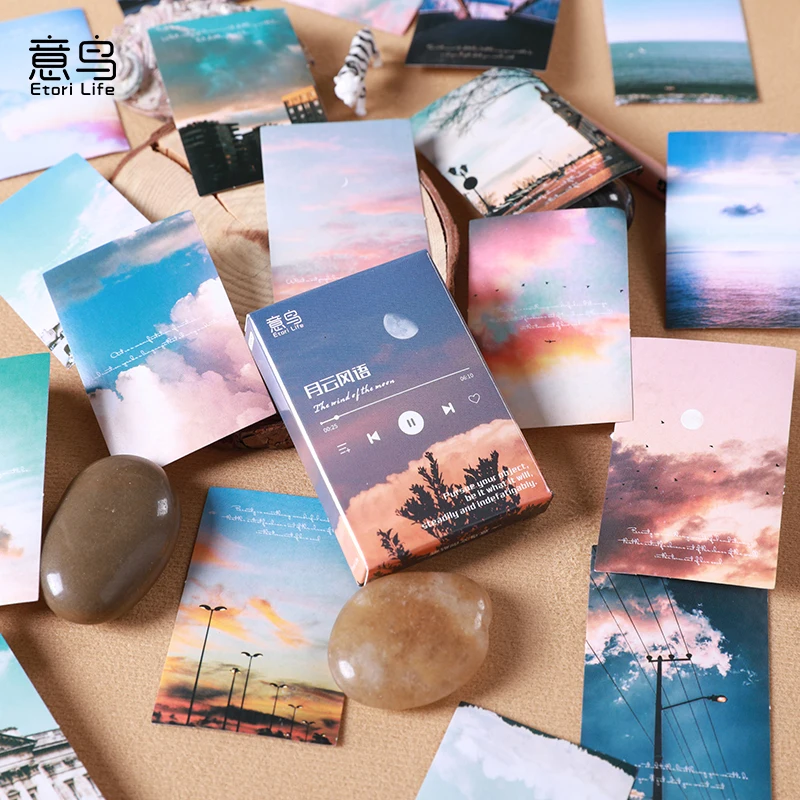 

30PCS Fresh Cloud Small Sticky Sticker Aesthetic Paper Decoration Scrapbooking Korean Stationery School Supplies for Kids