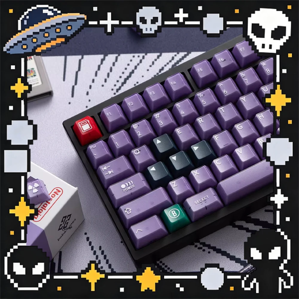 PBTfans Atomic Purple R2 PC Keycaps Abs Semipermeable Keyboard Keycaps Original Factory Customization For PC Accessories Gifts