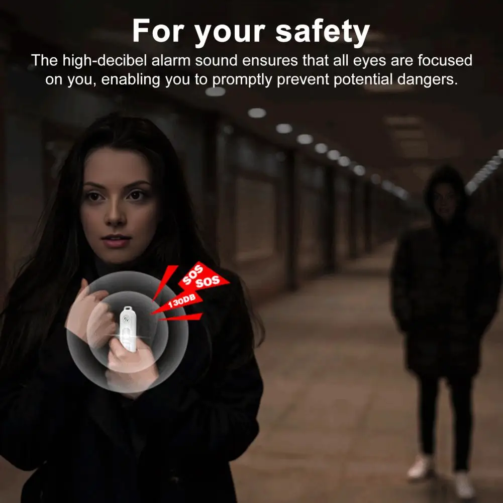 

Personal Safety Alarm Women Safety Alarm Outdoor Night Running Safety Alarm Keychain Usb Rechargeable Emergency Light