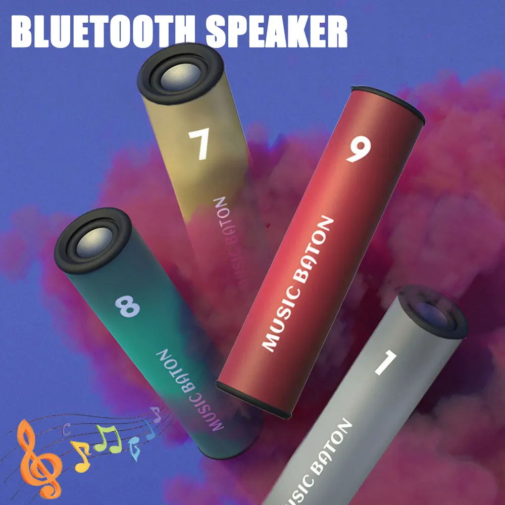 Altavoz Bluetooth Relay Baton para música al aire libre, correr, ciclismo, altavoz Bluetooth inalámbrico, subwoofer estéreo portátil, audio