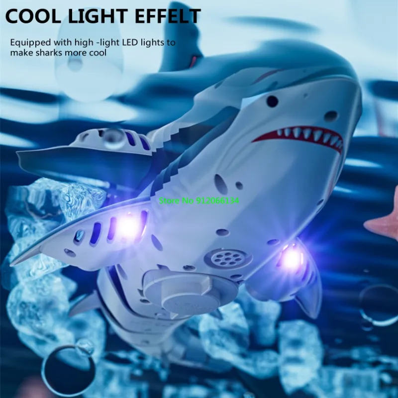 Simulated Waterproof HD Camera WIFI FPV RC Shark Boat 2.4G LED Lighting Swing Off Water Sensing Remote Control Boat Shark Animal