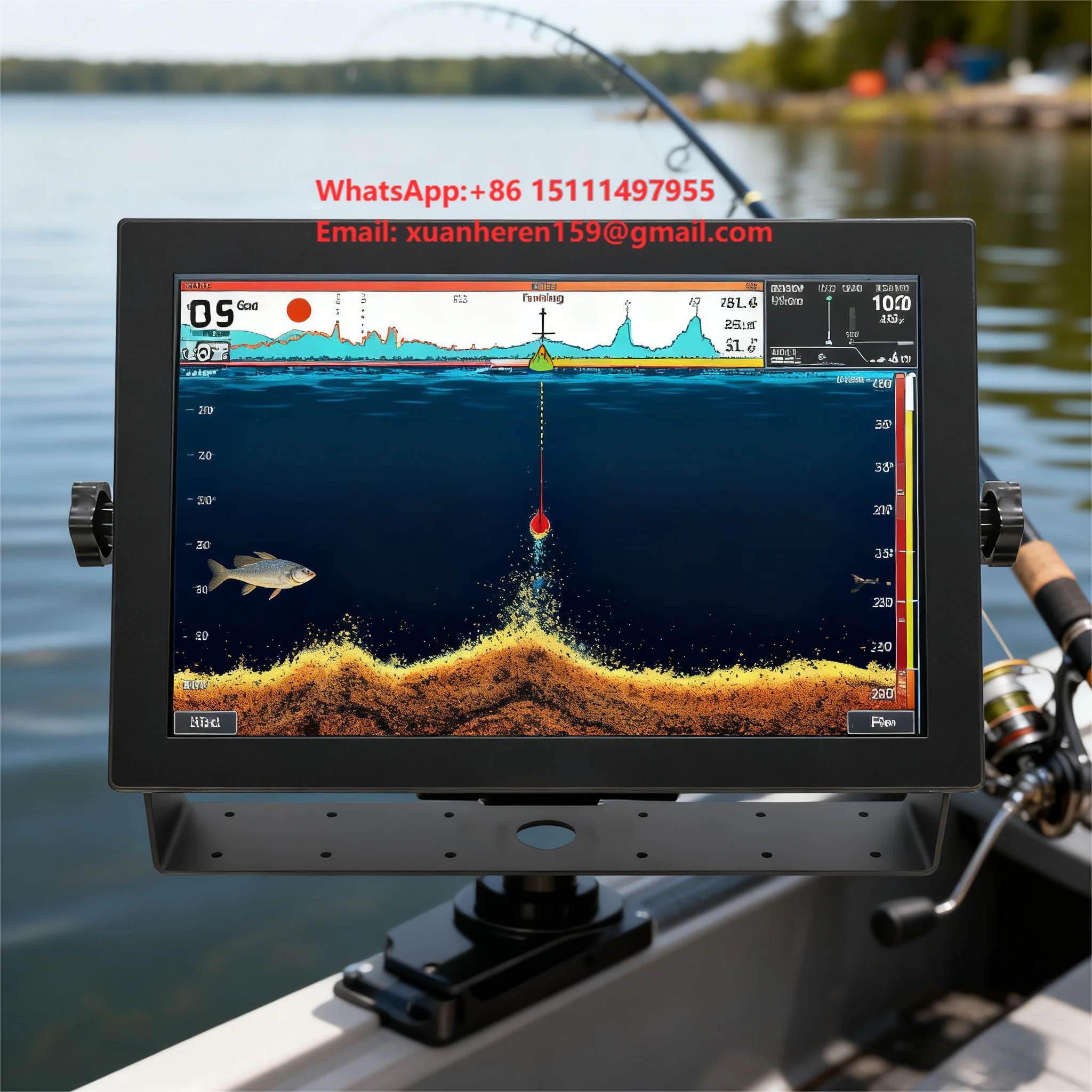 Marine Equipment Electronics Products Garmin Compatible Touchscreen Monitor Ip65 Ip67 1000nits Industrial Screen Boat Display