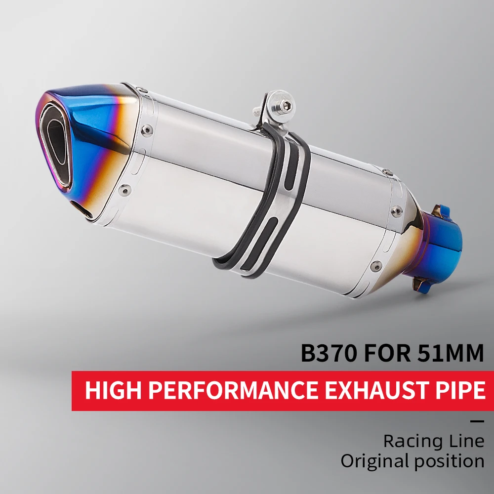 

For ninja400 R3 Z900 S1000RR MT-07 pcx160 duke390 R1 Universal 51MM Motorcycle Stainless steel Exhaust Pipe 570mm