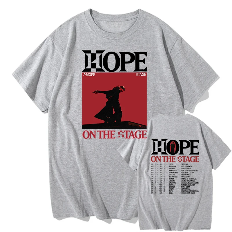 J-Hope Hope on The Stage Tour Tshirts Graphic Print T-shirts Men Women Fashion Hip Hop Tshirt Men's Casual Short Sleeve T Shirts