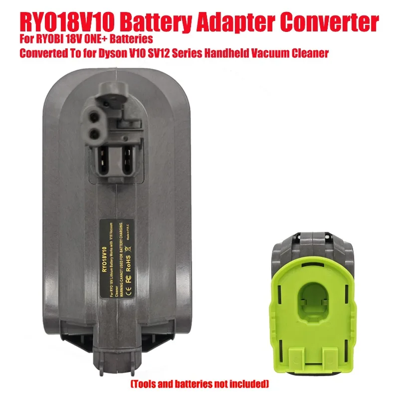 

Адаптер-конвертер для аккумуляторов RYOBI 18V ONE+ (RYO18V10) для ручных пылесосов Dyson V10 SV12 Series