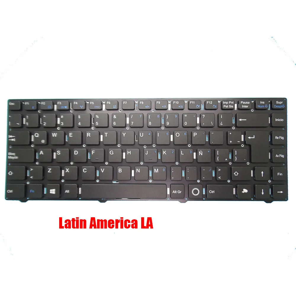 Laptop Keyboard For Shuttle E14 MP-11J78LA-F5163 MP-11J78MU-F5175 MP-11J78TO-F516  LA\BD\TI\UK Without Frame Black New