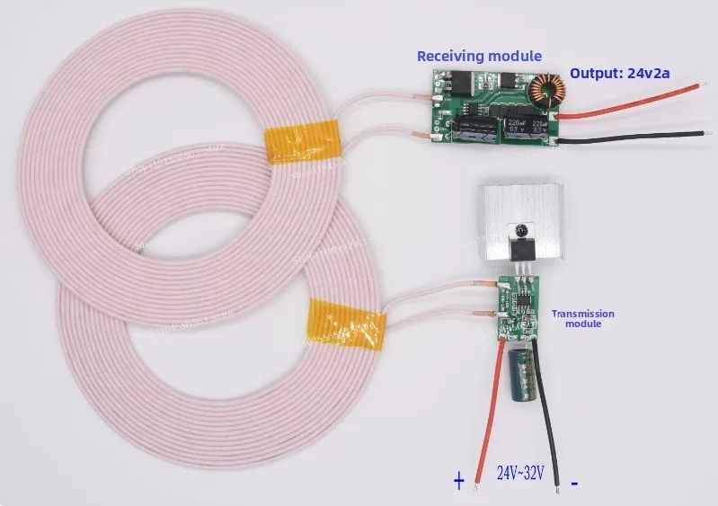 DC 12V 3A High-power Wireless Power Module - Coil Inductive Reception 24V