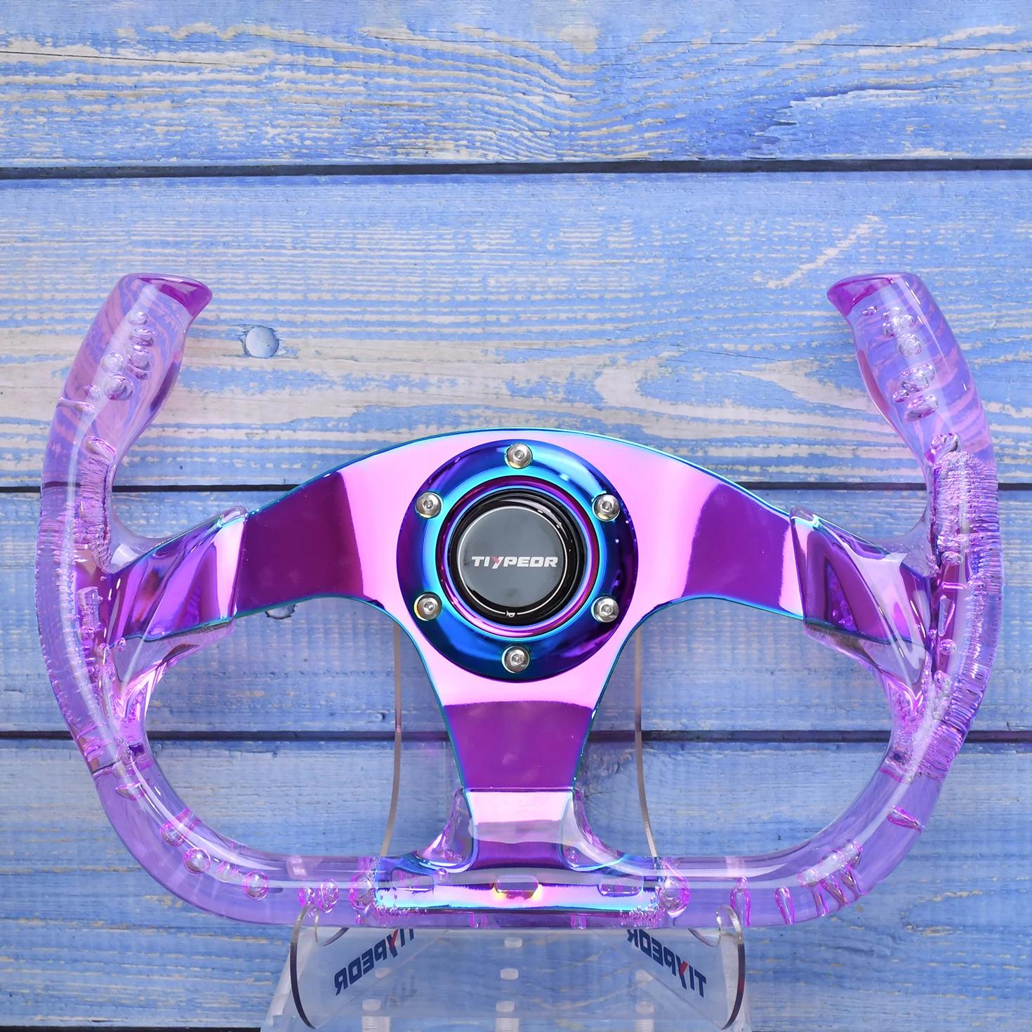 

TIYPEOR Acrylic Material Transparent Color Automotive Universal Steering Wheel Personalized Racing Car Modification
