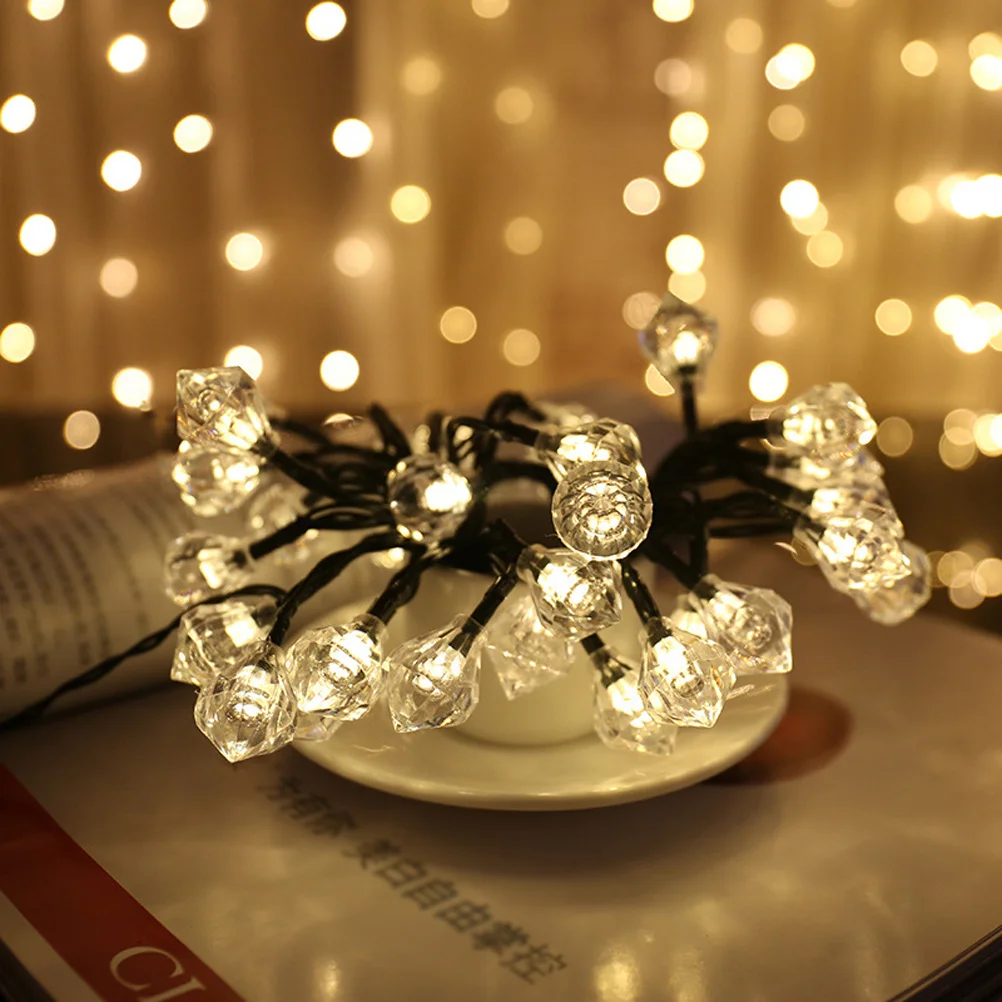 

Multifunctional LED Diamond String Lights Solar Christmas Holiday Decorations Operated Outdoor Indoor Party Fairy