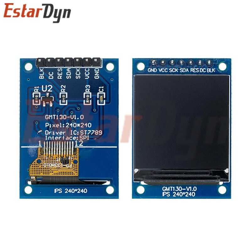 1.3 inch IPS 7P SPI HD 65K Full Color LCD Module ST7735 Drive IC 80*160 (Not OLED) For Arduino