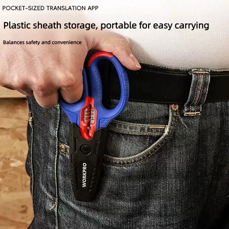 WORKPRO  Multifunctional Electrician's shears Wire stripper Stainless steel cable trays Sharp Terminal crimping tools