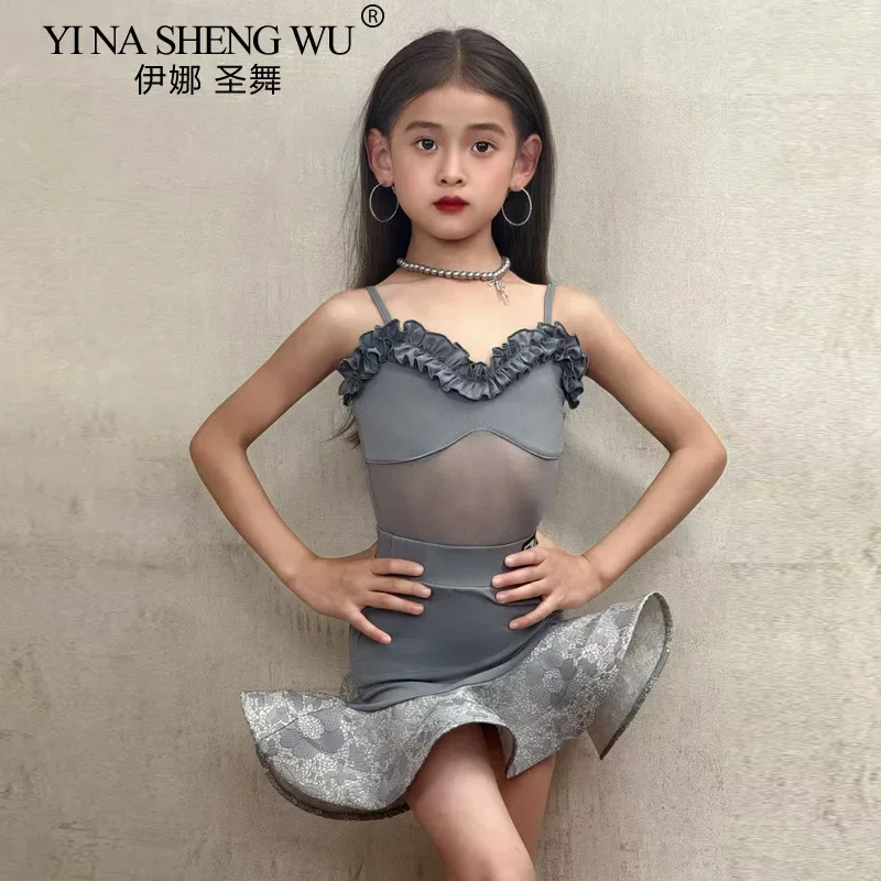 

Новое платье для латинских танцев для девочек, костюм для соревнований по танцам, костюм для латинских танцев, сценическая одежда, платье для латинских танцев