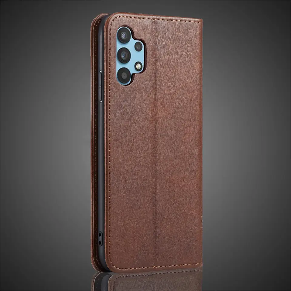 Funda de cuero con tapa magnética para Samsung Galaxy A32 4G 6.4" / A32 5G 6.5", con soporte y billetera 4