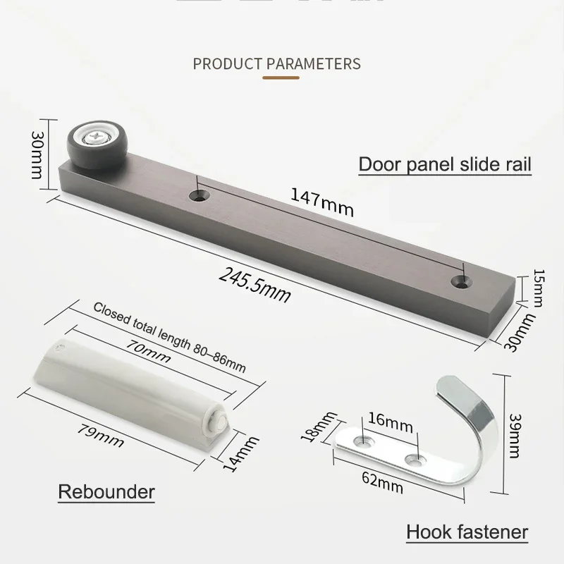 

Верхняя скрытая фурнитура для раздвижных дверей шкафа, складной книжный шкаф, дверная направляющая, дверная направляющая для книжного шкафа, вращающаяся дверная направляющая