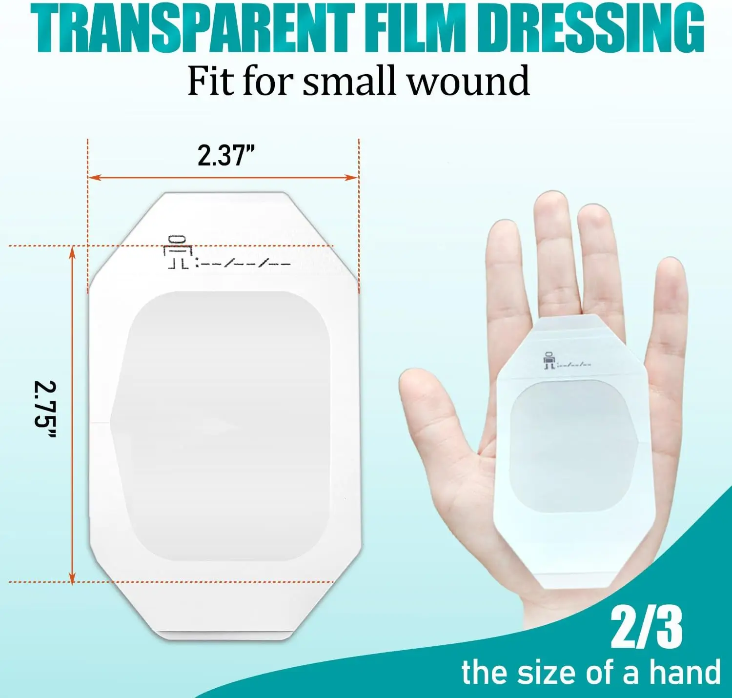 100PCS Transparent Film Dressing 2.37