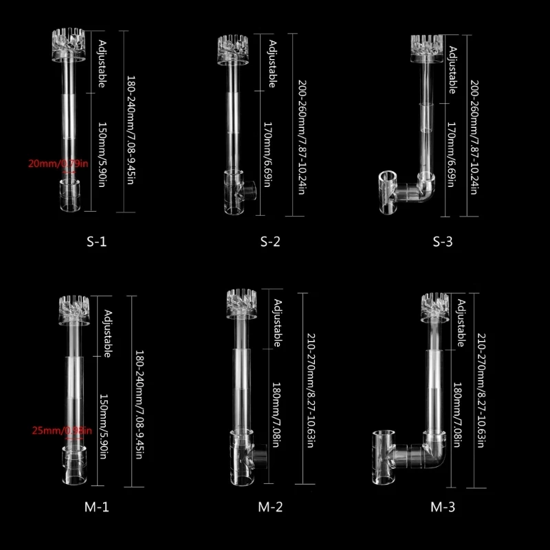 Durable Clear Aquariums Skimmer with Transparent Pipe Spin Surface Inflows Outflows Water Plant Filter Cleaner