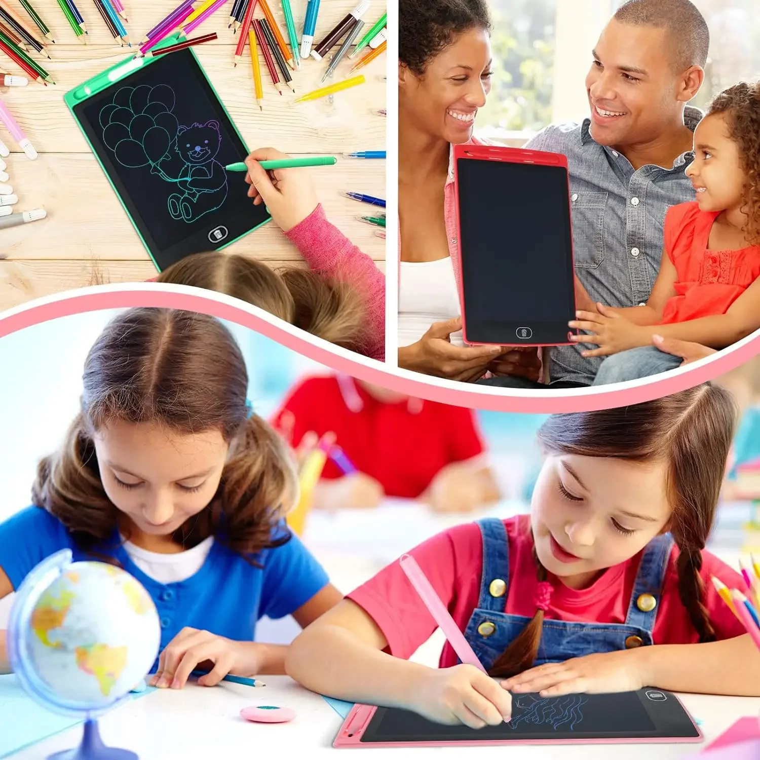 Tavolo da disegno a LED da 8,5 pollici Tavoletta elettronica per scrittura LCD Graffiti Blocco per schizzi Mgaic Cancellabile Blocco per scrittura a mano Giocattoli per regali per bambini