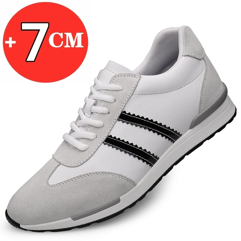 Height Increasing Shoes for Men, Elevador Sneakers, Palmilha, Branco, Preto, Lazer, Elevador, Esporte, Moda, 7cm