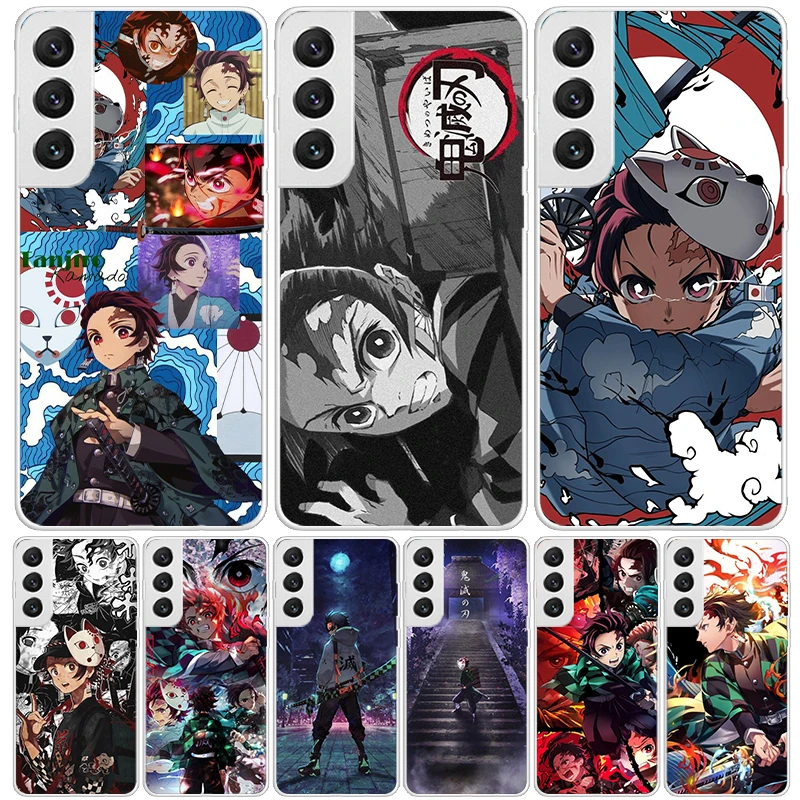 Demon Slayer Tanjiro Case Phone Cover for Samsung Galaxy S24 Ultra S23 Plus S22 + S21 S20 FE S10E S10 S9 S8 S7 Edge Trend Fundas