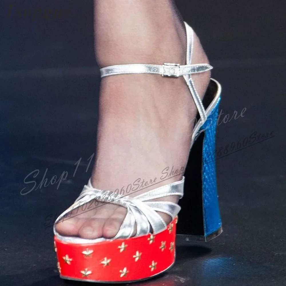 

Mixed Platform Narrow Strap Runway Sandals Ankle Buckle Strap Women Shoes Ankle Buckle Strap Peep Toe 2024 Zapatos Para Mujere