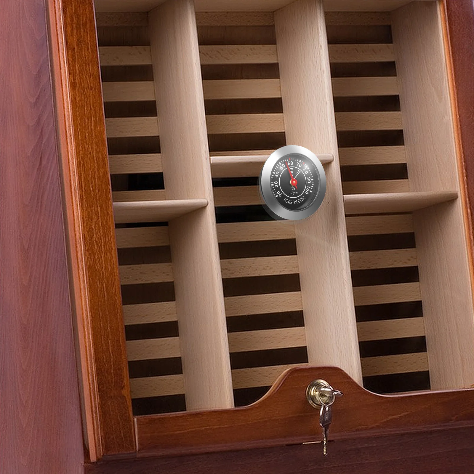 

Analog Hygrometer For Cigar Humidor Round Mechanical Humidity Gauge Small Durable Hygrometer For Cigar Box Violin Case