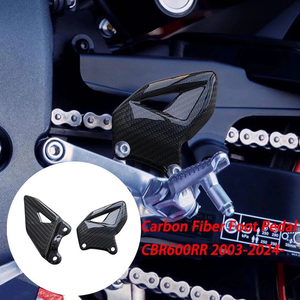 

Carbon Fiber Motorcycle Heel Guard Plates Foot Rests Fit for Honda CBR600RR 2003-2024