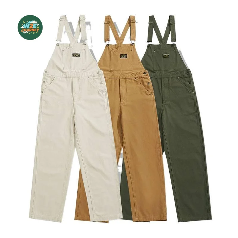 

W2EJOURNEYПолотно, рабочая одежда в японском стиле, комбинезоны, рабочие брюки на подтяжках, унисекс, стильный повседневный американский комбинезон для пары