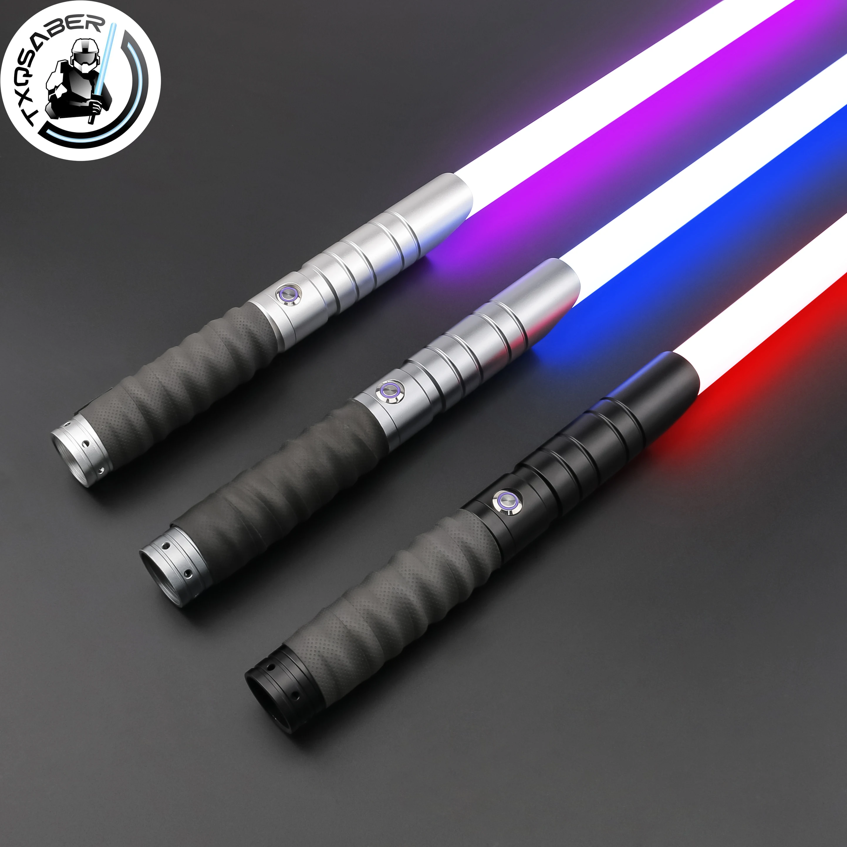 TXQSABER Spada laser Neo Pixel RGB Altalena liscia Impugnatura in metallo per duello pesante 12 colori Forza FOC Blaster Spada laser Giocattoli Jedi