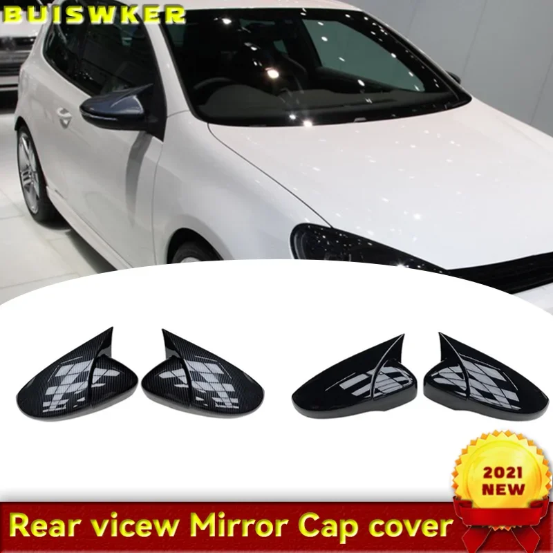 

High Quality For VW Volkswagen Passat B7 Scirocco Beetle CC Eos JETTA MK6 Carbon fiber pattern Replacement Rearview Mirror Cover