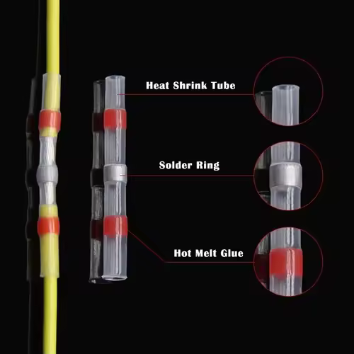 10 ~ 500pcs Solder Seal  Wire Connectors Kit Heat Shrink Butt Crimp Terminals Waterproof Electrical Cable Splice Connector - Image 4