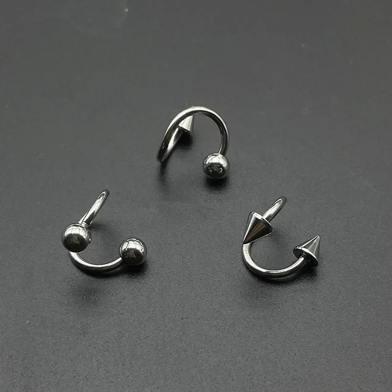 1 Pcs S Shape 316L Stainless Steel Lip Piercing Nose Ring Helix Piercing Cartilage Earring Body Piercing Vajinal Jewelry 16G