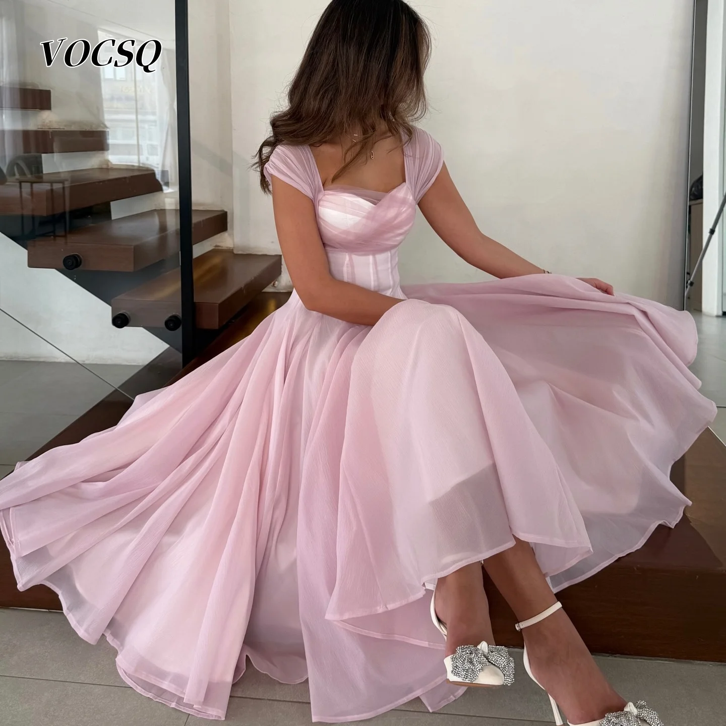 

Женские милые платья для выпускного вечера Розовые вечерние платья из тюля A Line Вечернее платье для выпускного вечера robe de soirée femme по индивидуальному заказу