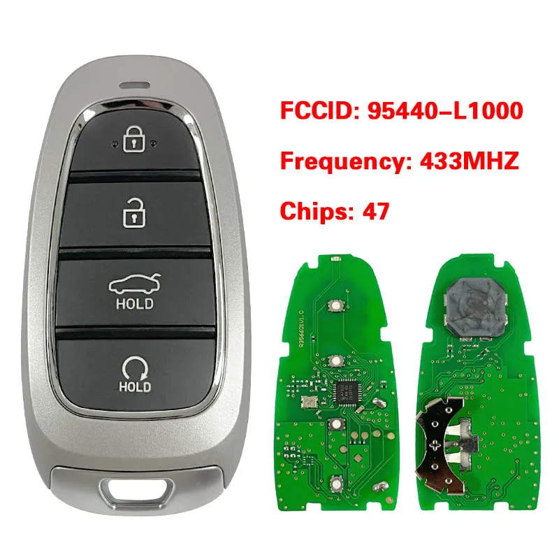

CN020270 Aftermarket 4-кнопочный смарт-брелок без ключа FCC 95440-L1000 47 чип 433 МГц для Hyundai Sonata 2019-2021