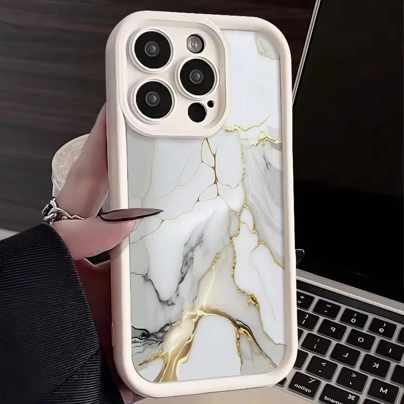 

Marble Pattern Phone Case For iPhone 17 Air 17 14 15 16 Pro Max 15 Plus 12 13 Pro 16e 11 Candy Color Shockproof Soft TPU Cover