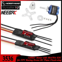 NEEBRC 3536 1200KV borstelloze motor 2-4S Hobbywing Skywalker 40A /50A V2 UBEC ESC voor RC FPV Racing Drone Vliegtuig met vaste vleugels