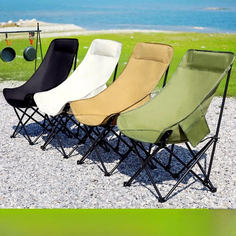 

Outdoor Moon Chair High Back Deck Chair Beach Chair Portable Folding Chair Camping Folding Chair Fishing Stool Dual Purpose