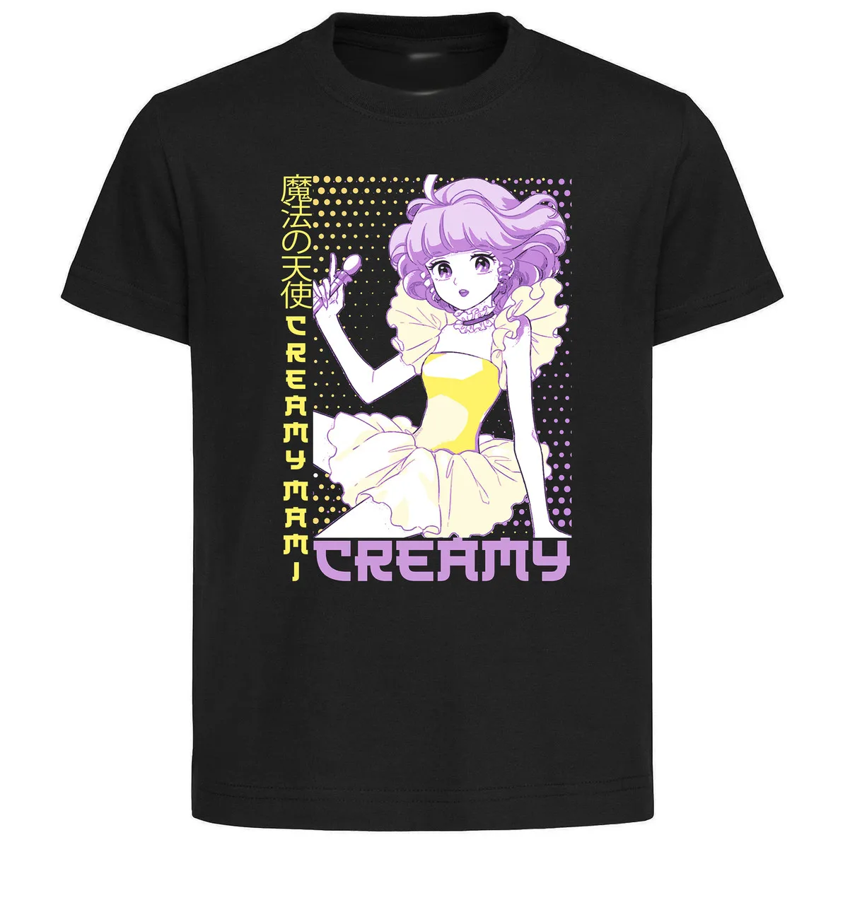 T-Shirt Unisex Black Japanese Style Creamy Mami Creamy PE0047