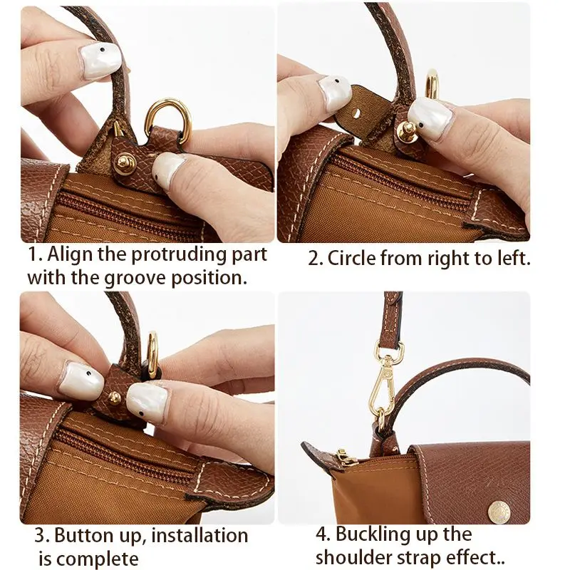 Leather Replacement Crossbody Bag Strap For Longchamp Mini Durable Fashion Without Punching Modification Bag Accessories