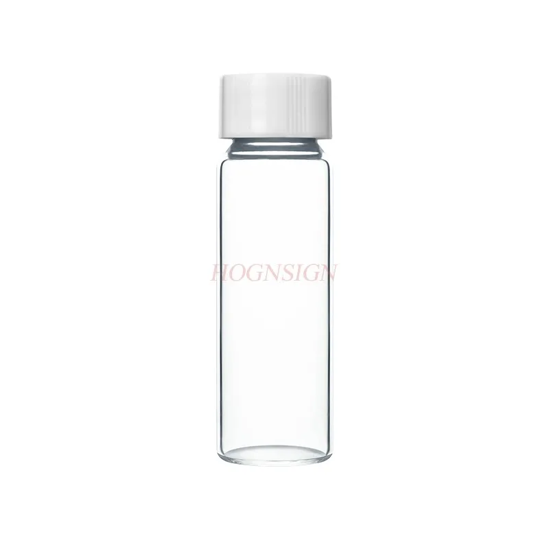 10pcs glass reagent bottle, transparent brown spiral mouth chemical sample bottle, 40ml serum bottle, empty bottle