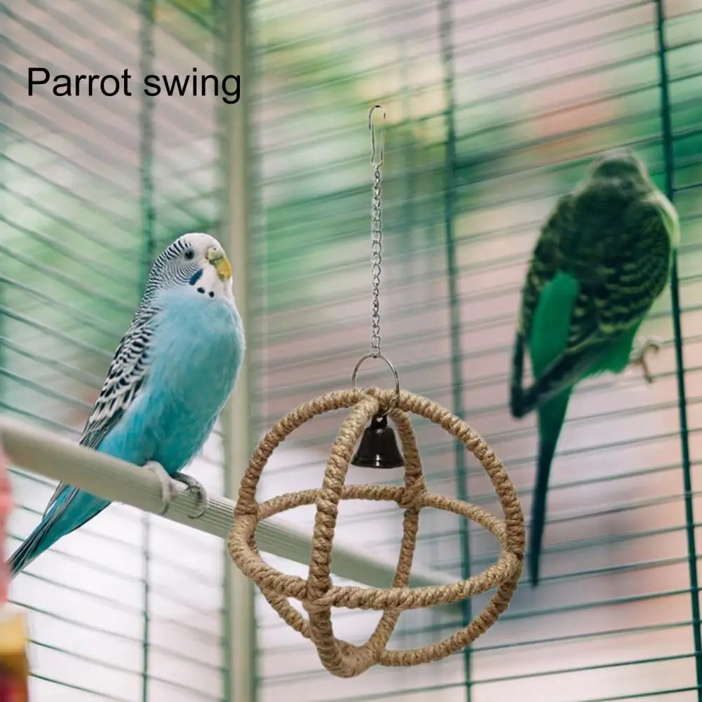 Long-lasting Parrot Hanging Ball Toy Bite Resistant Teething Strong Load Bearing Budgie Cockatiel Conure Birds Perch Toy