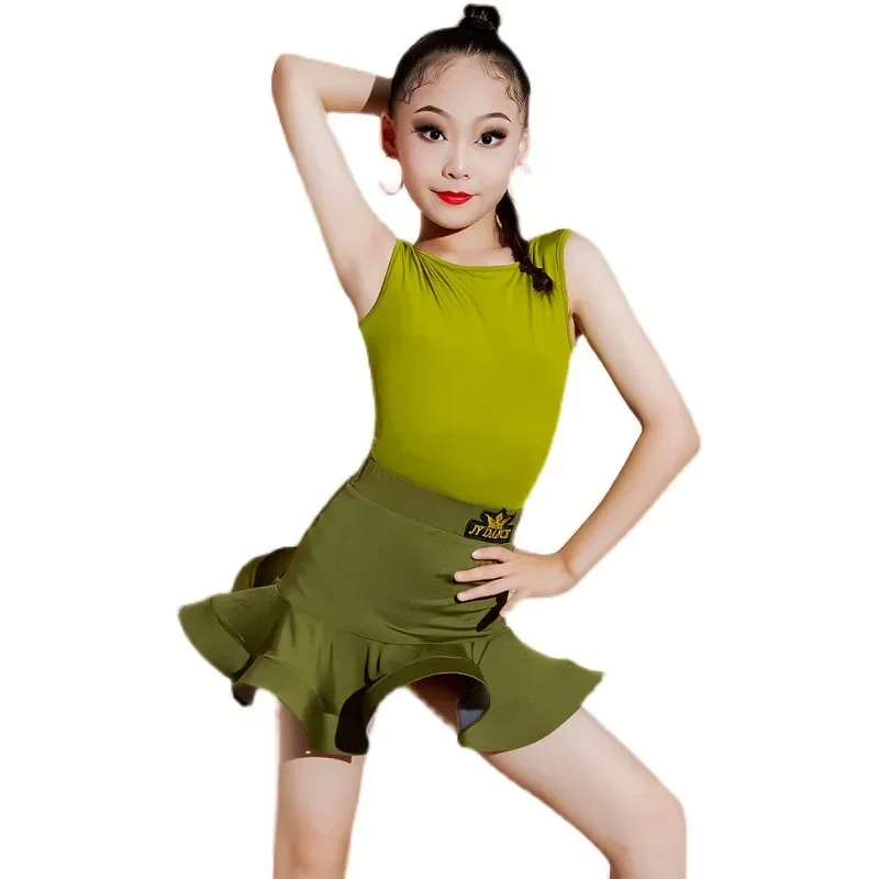 Latin dance outfit for girls, autumn and winter haute couture, new competition dance training suit, fishbone skirt, Latin split