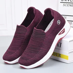 Women Vulcanized Shoes Slip on Flats Shoes Female Autumn Loafers Walking Shoes Ladies Casual Mesh Breathable Sneakers Footwears