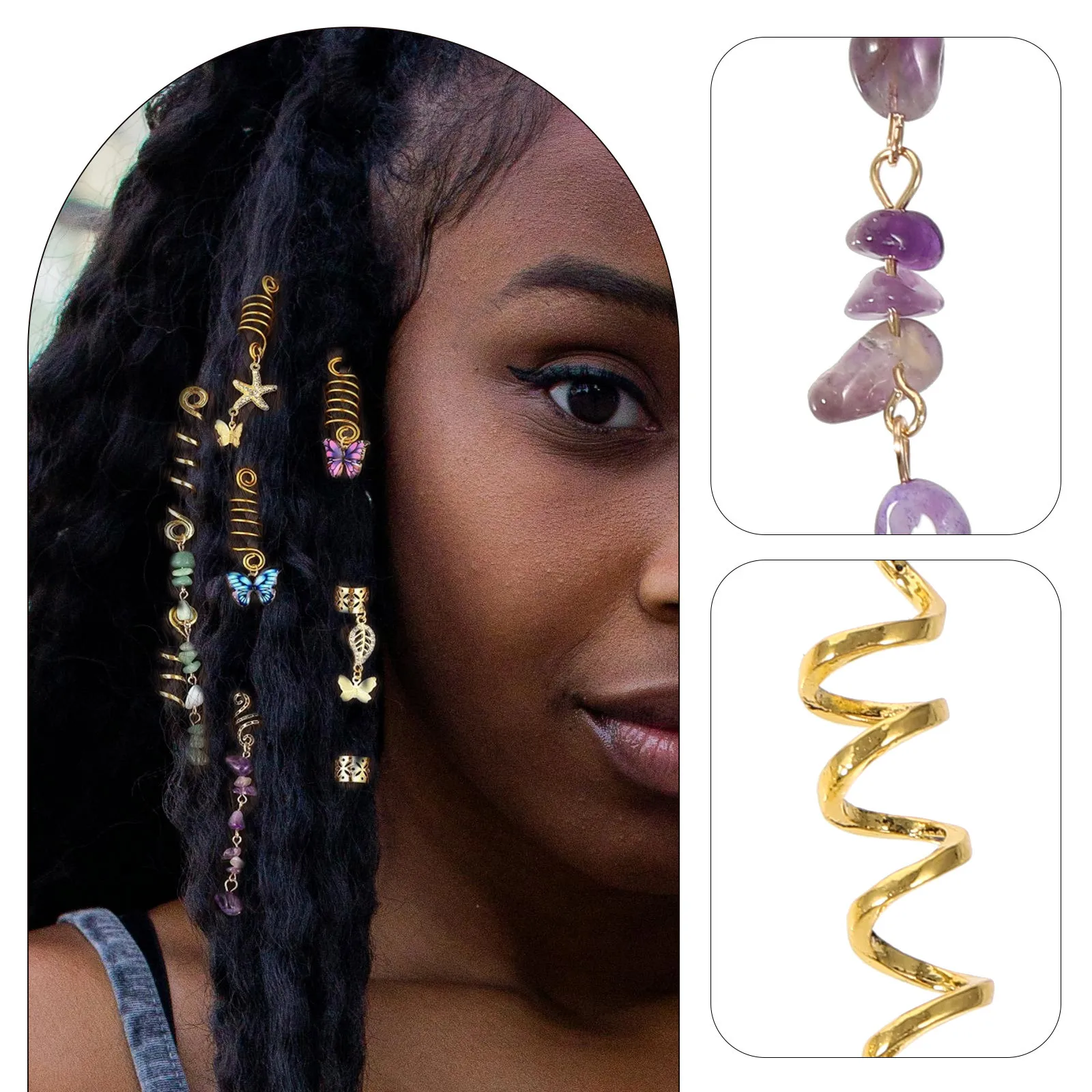 

31Pcs Hair Charms Dreadlock Accessories Braiding Pendants Beads for Women DIY Braids Hair Jewelry Dreadlock Pendant