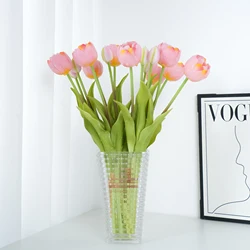 New Soft Glue Multi-Petal Tulip Artificial Flower Real Touch Bouquet 40cm Home Decoration Flower Living Room Floral Decoration