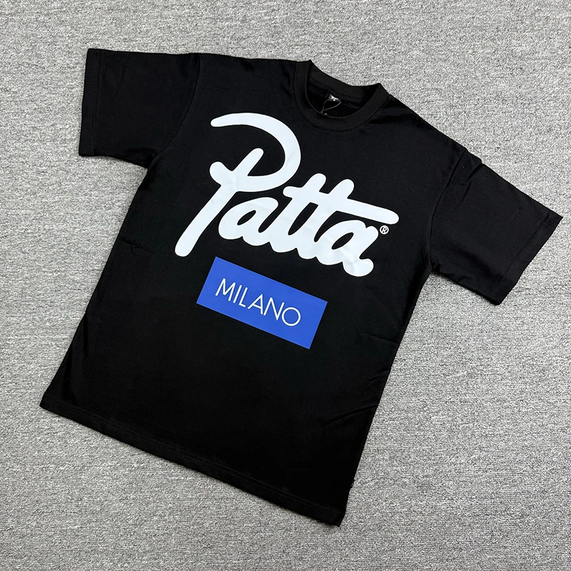 

Classic Style Patta T-shirt Man Women Letter Print Loose Casual Roundneck Short Sleeve Summer Stylish All-match Top
