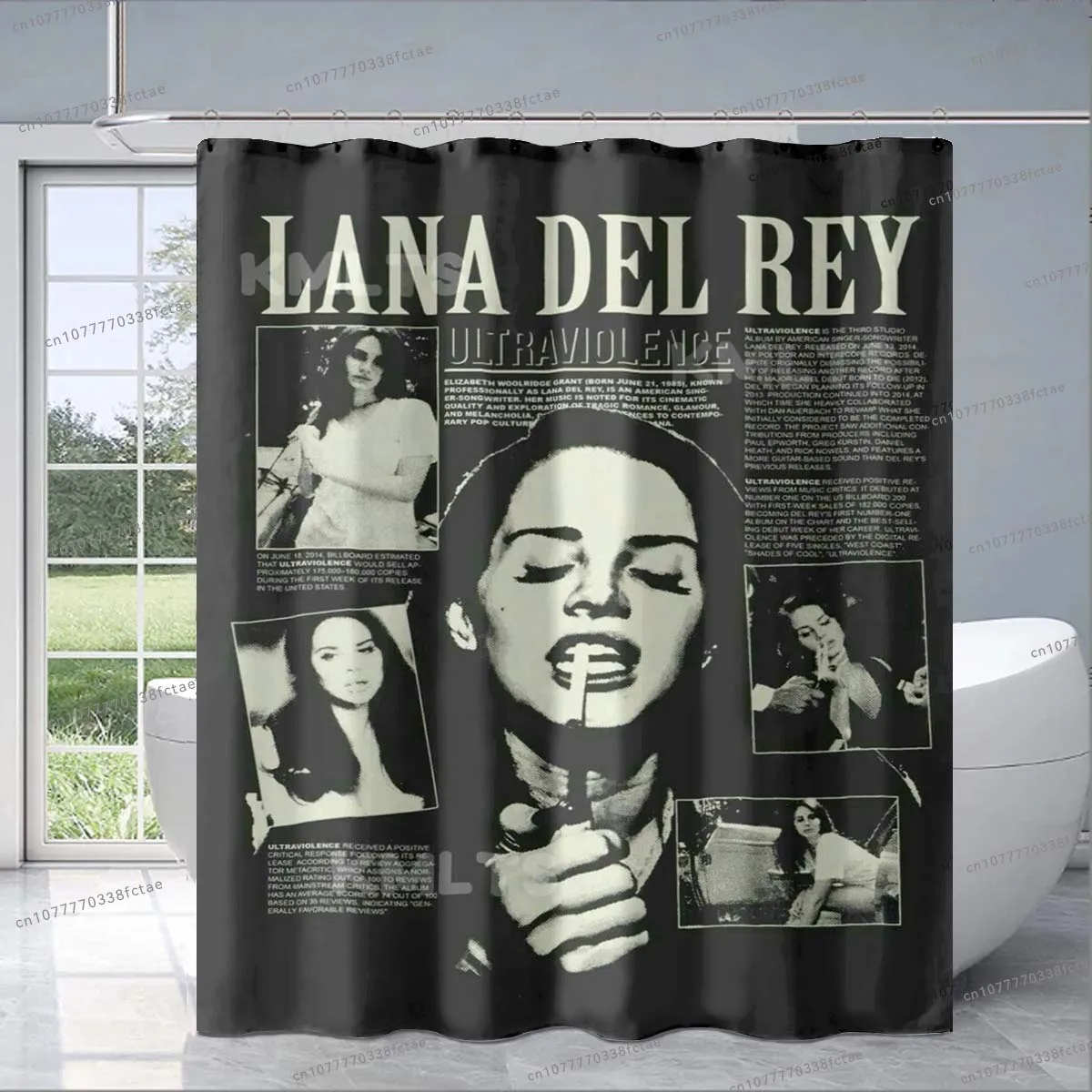 Lana Del Rey Singer Shower Curtain Lizzy Grant HD Art Shower Curtain Bathroom Fashion Decorative Shower Curtain Fan Gift