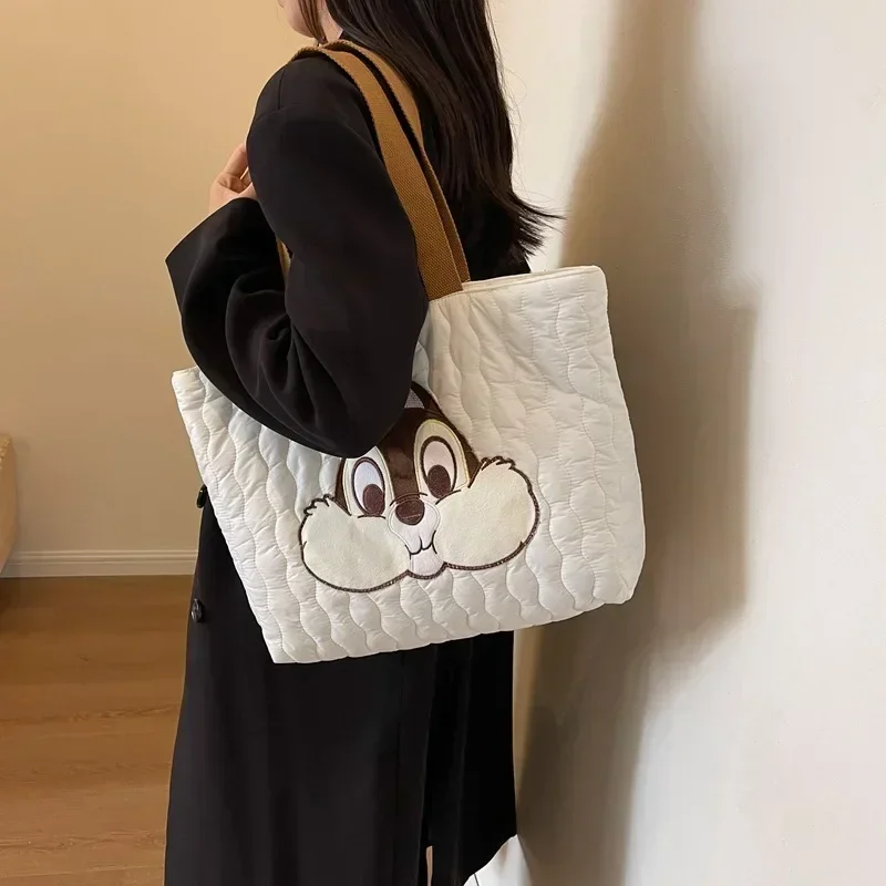 Disney mickey mouse bolsa de ombro feminina nova moda bolsa de compras grande capacidade bolsa de fraldas